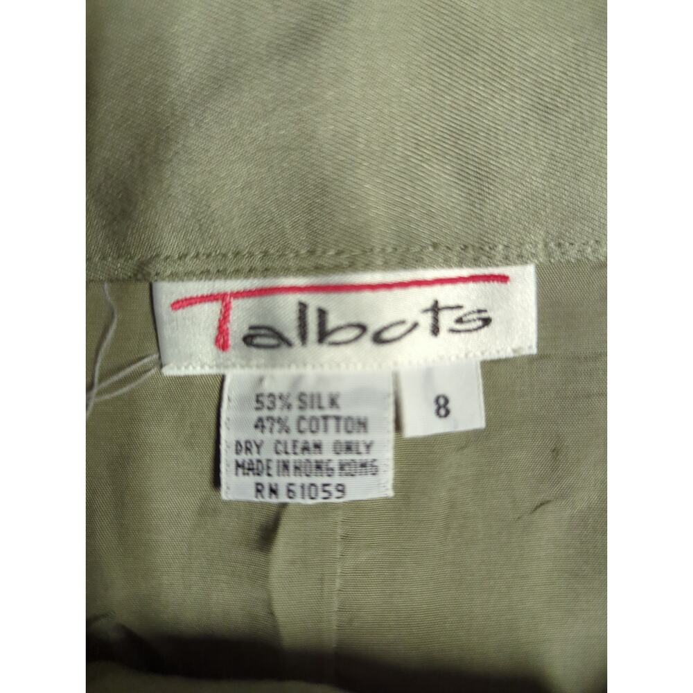Talbots Vintage Silk Blend Sage Green Pleated Maxi Skirt Size 8 Minimalist Glam - Picture 8 of 10